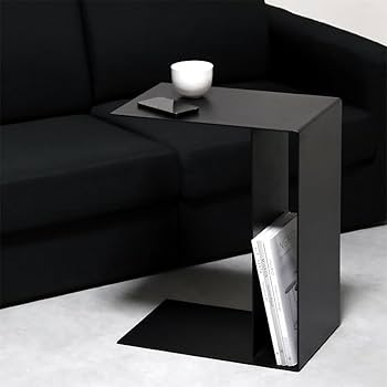 Amazon｜サンニード サイドテーブル コの字 ブラック 完成品