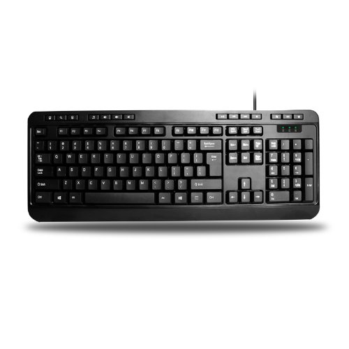 Adesso AKB-132UB - Multimedia Desktop 104-Key USB Keyboard for Windows One-Touch Controls,Black
