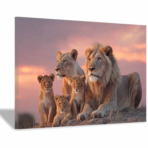 Tableaux muraux lion de qualité supérieure avec cadre 40x60cm