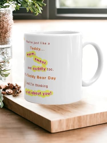 Image of Better Gift Flowers Happy Teddy Bear Day Mug, Round Shaped Multicolor Themed Coffee Mugs, Mug for Gifting, Gifting Items for Family, Friends & Closed Ones