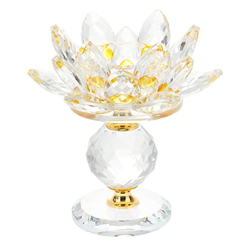 Lotus Candlestick Ornaments Candle Holder Tea Light Holder Crystal Tealight Holder
