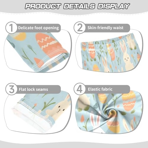 Bolaz Toddler Girls Leggings Printed Yoga Pants Leggings Stripe Eggs Easter for Kids3