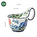 ALMA 2025 Updated Decorative Pottery Soup Bowl Microwave Safe,Large Ceramic Soup Bowl with Loop Handle,Ceramic Cereal Bowl for Soup,Snack,Chip,Stew,Ice cream-Spring Splendor Theme