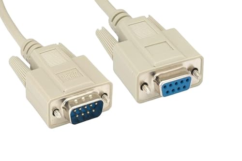 CompuCablePlus Null Modem Cable Shielded, Molded, Beige (DB9 to DB9, Male to Female, 6 Feet)