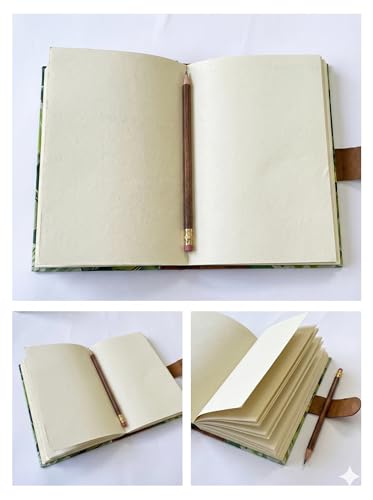 Image of URBAN UNFOLD Aesthetic Handmade Digital Printed Diary with Vintage Metal Lock | A5 Size (7x5 Inch) Hardcover Journal | 200 Unruled Blank Pages | Hand-Stitched Premium Personal Notebook for Writing, Sketching & Gifting (Mystical Red Moon Girl Artwork)