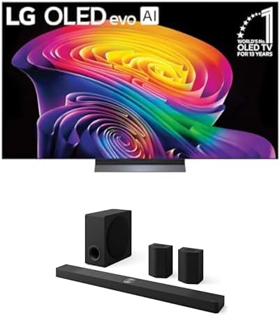 LG Class OLED evo C6 4K Smart TV de 65 pulgadas (OLED65C6PUA, 2026) Paquete S95AR Barra de sonido de 9.1.5 canales, Dolby Atmos, Dolby Vision, Wow Orchestra, subwoofer inalámbrico, calibración de sala AI, sinergia de TV