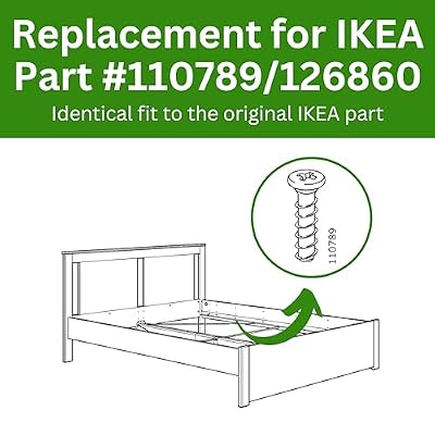 Spare Hardware Parts Bed Frame Screw (Replacement for IKEA Part #110789/126860) (Pack of 10)