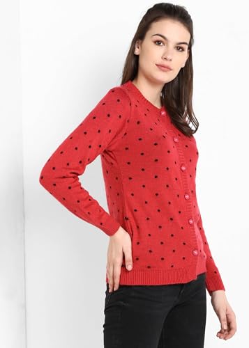 Image of Modeve Women's Acrylic Blend Cardigan /Round Neck Sweater For Winter