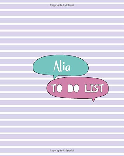Alia To Do List: 100 Sheet 8x10 inches for Checklist, Planners, To-Do, Memo, Notes, Checkboxes and Initial name on Matte Pastel Seamless Cover , Alia To Do List
