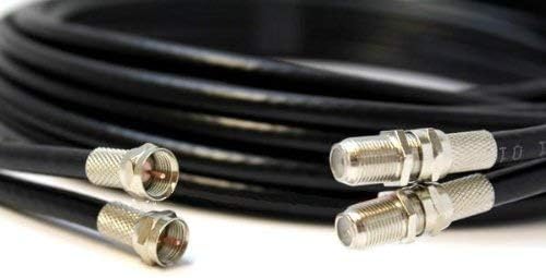 Twin Satellite Cable Extension Kit for Sky HD, Q, Freesat (5METRES, BLACK)