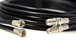Twin Satellite Cable Extension Kit for Sky HD, Q, Freesat (5METRES, BLACK)
