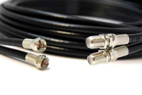 Twin Satellite Cable Extension Kit for Sky HD, Q, Freesat (10METRES, BLACK)