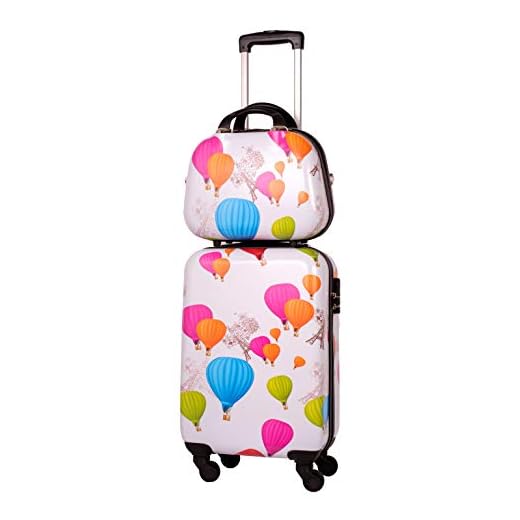 Set Maleta Cabina más Neceser Globos, Maleta 55x35x20 cm y Neceser 33x26x13 cm