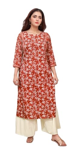 Image of Women's Cotton Printed Straight Kurti