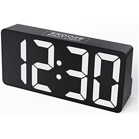 Compact Digital Alarm Clock with Large Display Big Bold Numbers,0-100% Dimmer&Volume,2 USB Charging Ports,Snooze,Night Light,12H/24H DST,Loud Small Table Desk Clock for Bedroom,Living Room,Office Cover
