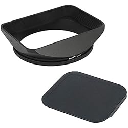 Camara Sony Lente Carl Zeiss Haoge LH-B72T - Parasol de objetivo rectangular de 72mm con tapa para objetivo Canon Nikon Sony Leica Carl Zeiss Voigtlander Nikkor Panasonic Fujifilm objetivos de rosca de filtro de 72mm