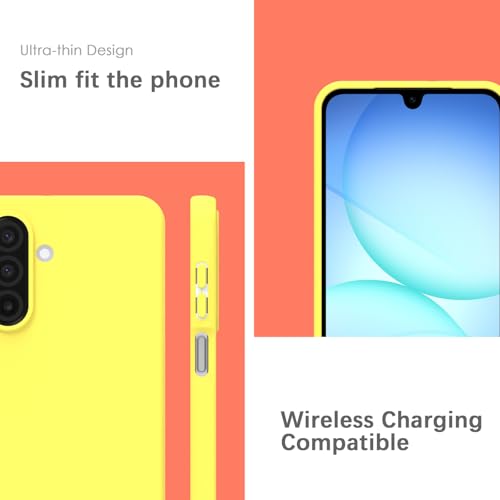 Image of YATWIN Silicone Case for Samsung Galaxy A17 4g /5g, Soft-Touch, Shockproof, DustProof, Antiskid Phone Cover for Samsung Galaxy A17 4g /5g - Yellow