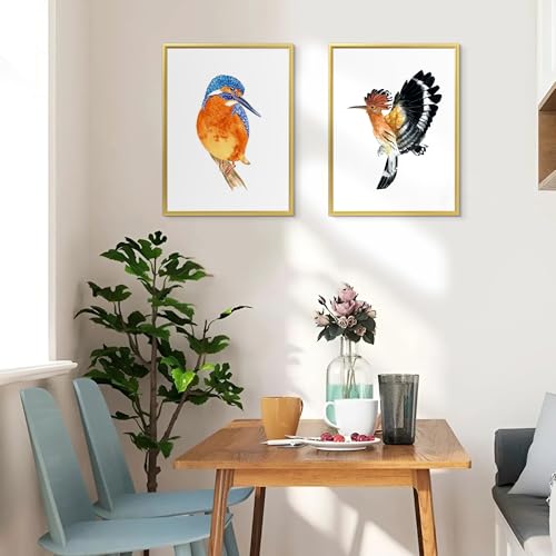 upsimples 12x16 Picture Frame Gold 3 Pack, Scratch-Proof Poster Frames 12 x 16 for Photo Gallery - Slide-In Strips, Horizontal or Vertical Wall Mounting