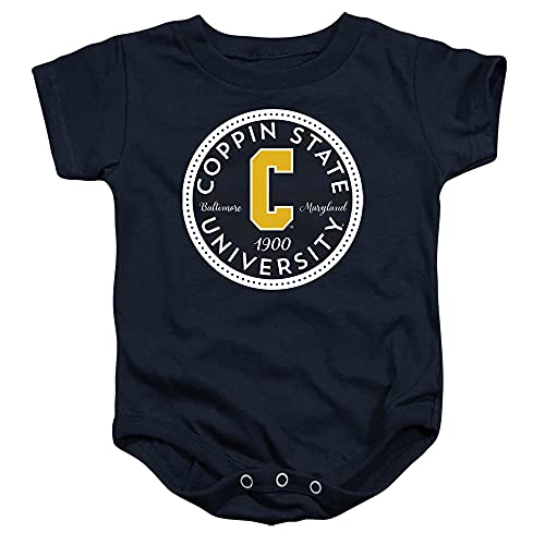 Coppin State University Official Plaid Badge Unisex Infant Snap Suit for Baby,Navy, 18 Months