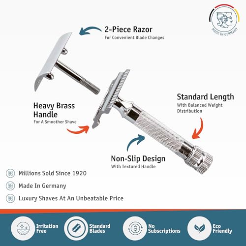Image of Merkur Mk34c Double Edge Razor with Heavy Duty Short Handle