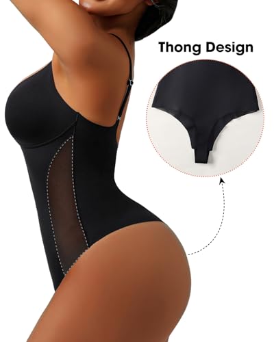 Image of Tummy Control Shapewear For Women Seamless Thong Bodysuit Sculpting Snatched Faja Body Shaper