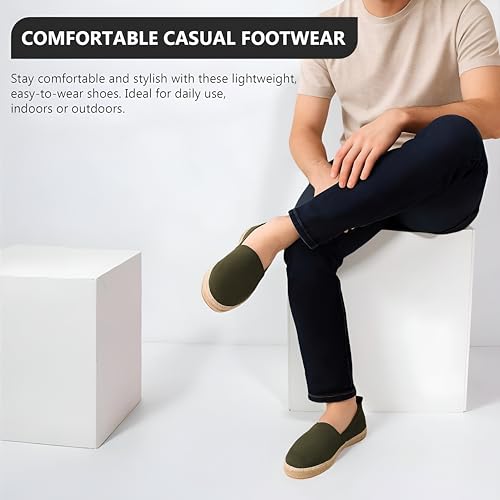 VOLIRIN & KAMMV Closed Toe Comfortable Suede Slip on Flat Espadrilles for Men4