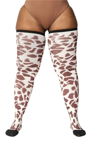 Image of Thunda Thighs Plus Size Thigh High Socks, Over the Knee High Boot Stockings Leg Warmers, Extra Long & Thick Socks