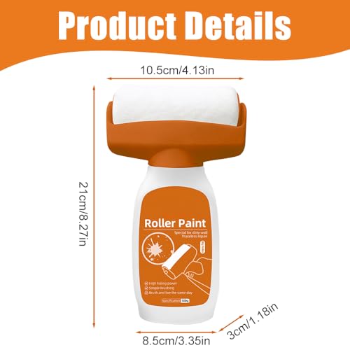 DAJASD Wandfarbe Ausbessern Weiß, 500g Wandreparatur Rollbürste mit Wandreparaturpaste, Ausbesserungsfarbe Weiss, SOS Wandfarbe Weiß Roller für Graffiti Kratzer Flecken Risse Wandkratzer