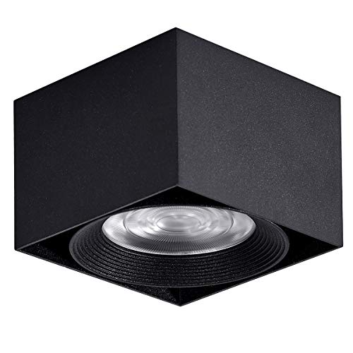 Dr.lazy 10W LED Plafonnier Spots lampe,Spots de plafond,Applique de Plafond, spots plafond orientables,LED Plafonniers ,Éclairage de plafond,IP20,10x10x7cm (Noir-3000K) - Image 3