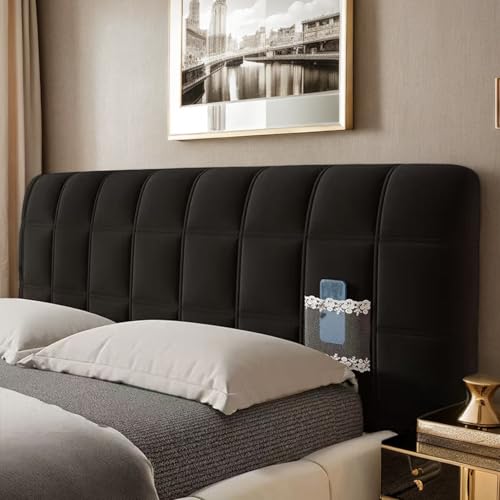 DOSYCOVUR Housse De Tête De Lit Moderne en Velours Lavable pour Lit Simple King Size Double Protection Complète Épaisse Coussin Doux...