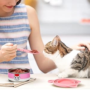 4 Pcs Cat Food Can Cover Lids Set, Dog Food Can Lids Cover Lids Set, Silicone Pet Can Lid with Mixing Scoop Cat and Dog Food Canned Lid Pet Wet Food Can Spoon for Dog Cat Puppy Kitten 4 Pcs Cat Food Can Cover Lids Set, Dog Food Can Lids Cover Lids Set, Silicone Pet Can Lid with Mixing Scoop Cat and Dog Food Canned Lid Pet Wet Food Can Spoon for Dog Cat Puppy Kitten