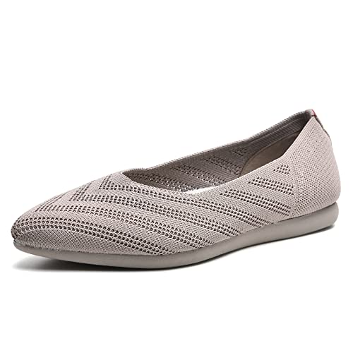 Image of Buyrew Women's Ballet Flats Pointed Toe Dress Shoes Mesh Slip On Loafers with Arch Support for Office and Casual