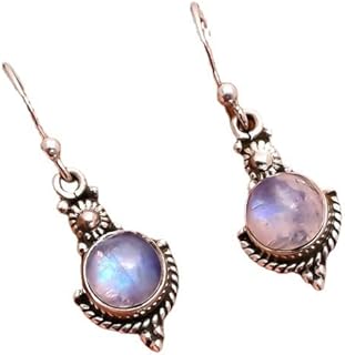 Earrings Stud Earrings Round Moonstone Drop Earrings Personalised Earrings for Girls Boho Wedding Long Drop Earrings