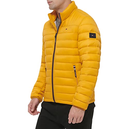 Image of Tommy Hilfiger Mens Embroidered Logo Puffer Jacket