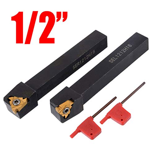 1/2" 2PCS SEL1212H16 + SER1212H16 Tool Holder CNC Thread Turning Holder + 2pcs