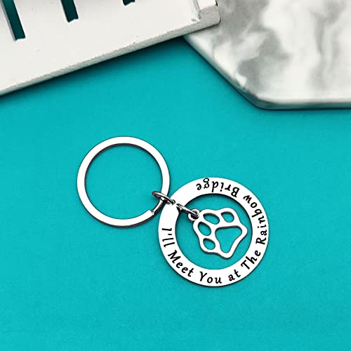 Ximalun Pet Memorial Gift Keyring Pet Loss Gift I'll Meet You at The Rainbow Bridge Keyring Loss of Dog or Cat Memorial Gift Remembrance Bereavement Gift Pet Sympathy Gift for Loss of Dog Cat - Image 4