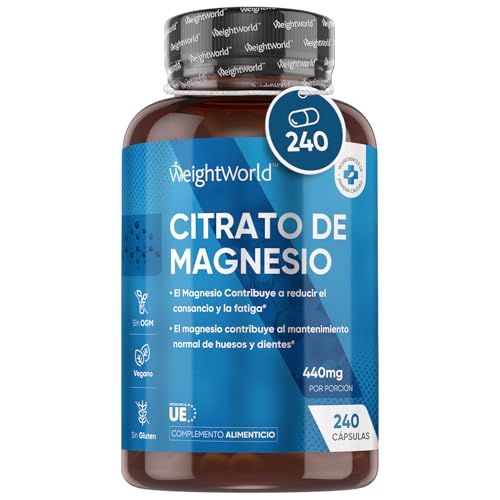 Citrato de Magnesio 1480mg, 240 Cápsulas Veganas
