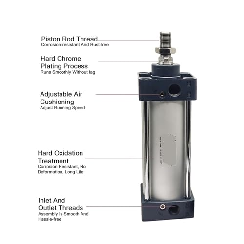 Vérin pneumatique SC63x200 standard à double effet avec piston à grande poussée continue - 5
