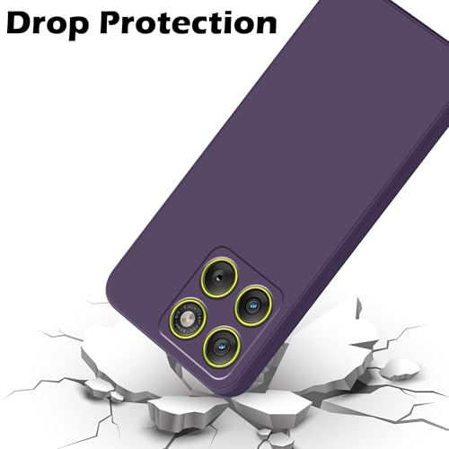 Image of amazon basics Back Cover for Moto Edge 70 5G | Ultra Slim Soft Rubberised Case | Matte Silicone Flexible Mobile Case | Camera Protection - Purple
