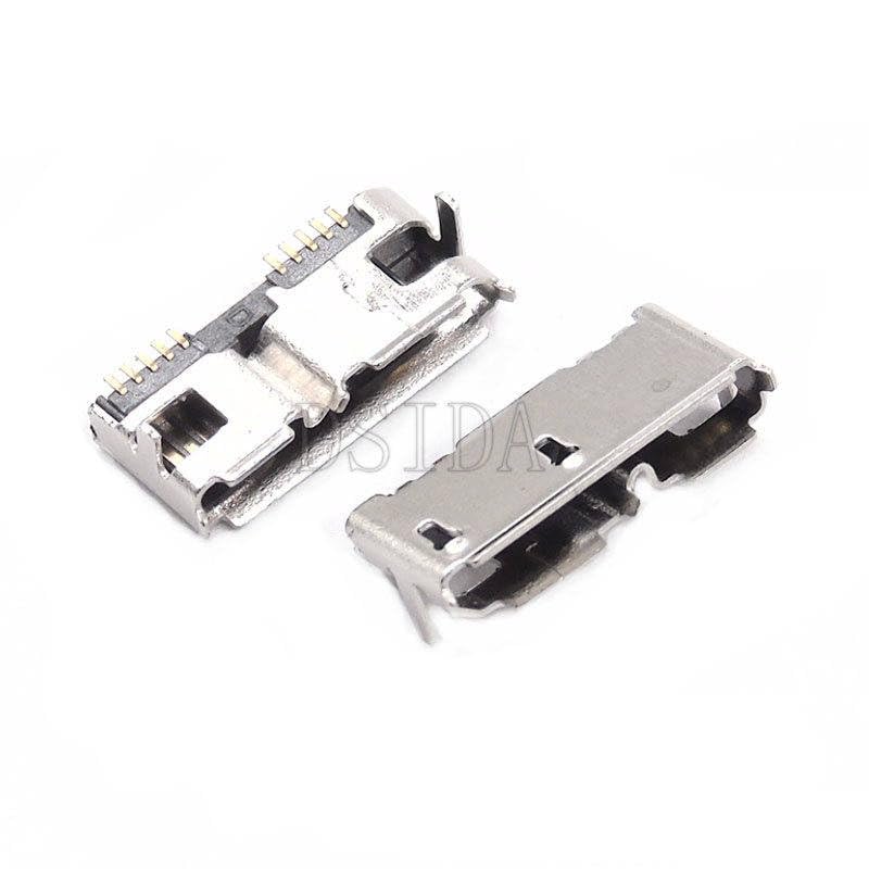 10pcs Micro USB 3.0 B Type DIP Female Socket DIP2 10pin USB Connector for Mobile Hard Disk Drives Data Interface
