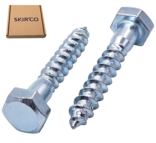 SKIR'CO (10 pcs) DIN 571 Zinc Plated Steel Hexagon Head Wood Screws M10 x 60 mm, Coach Screws, Hex Screw, Lag Bolts - Image 2