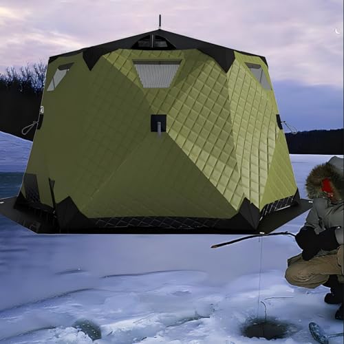 Ice Shanty with Floor for 6-10 People, Insulated Ice Shelter