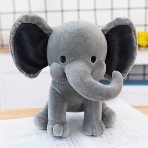 AOLIAY 25cm Grau Plüsch Elefant Kuscheltier,Cartoon Elefant Tier Plüschspielzeug Plüschtier Stofftier für Babys Kinder Jungen Mädchen,Elefant Plüsch Stofftiere für Kinderzimmer Raumdekoration