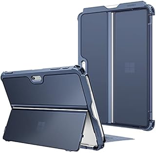 FINTIE Hard Case for Microsoft Surface Go 3 2021 / Surface Go 2 2020 / Surface Go 2018, 10-inch Shockproof Folio Protective Rugged Cover Compatible with Type Cover Keyboard + Original Kickstand, Blue