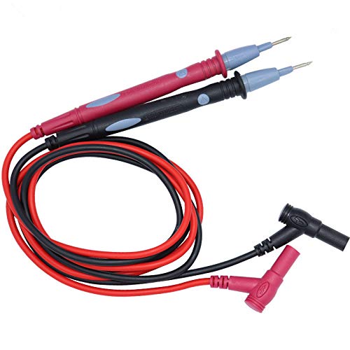 HpyAlwys 1 par de cabos universais de teste de sonda para multímetro digital, ponta de agulha, medidor de multímetro, cabo de 20 A