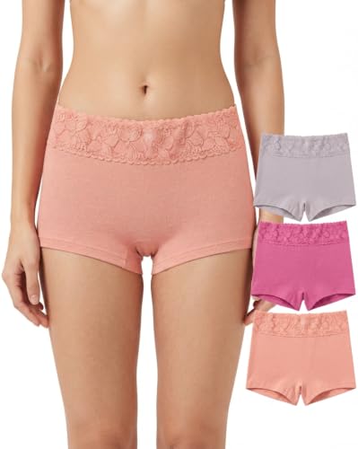 Image of NICSY Womens Underwear Cotton Bikini Panties Lace Soft Hipster Panty Ladies Stretch Full Girls Briefs (Multicolor)
