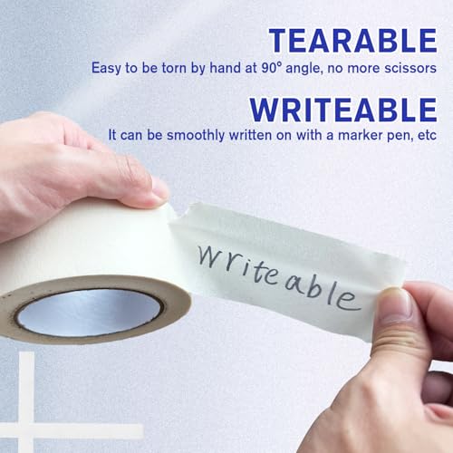 Image of White Painter's Tape 2 Inch Wide x 60 Yards, White Washi Tapes Decorative, General Purpose White Masking Tape for Wall Painting, Labeling, DIY Projects & Craft