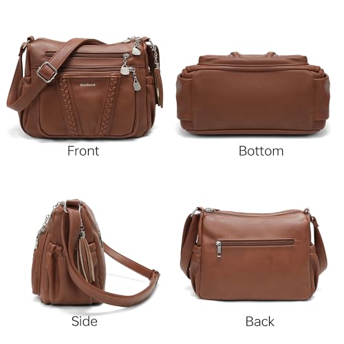 Image of Womens Purses and Handbags Ladies Pocketbooks Soft Leather Crossbody Bags for Women Multi-Pocket Shoulder Bag
