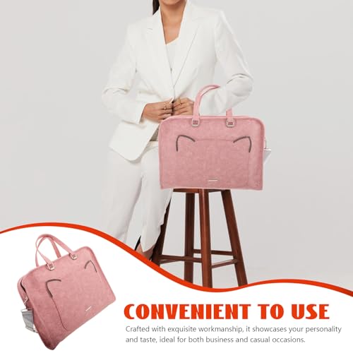 Bolso para laptop SHINEOFI 16 pulgadas rosa con compartimentos miniatura 5