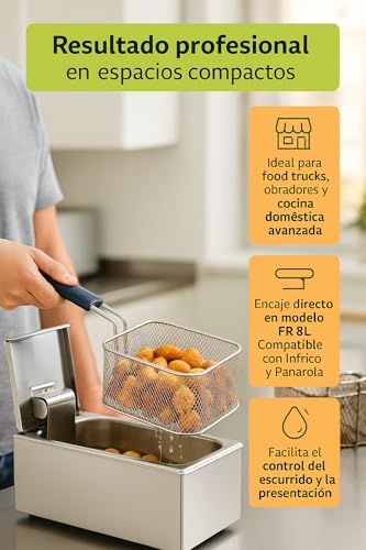 Cesta freidora de 8 litros para cocinas de bar y restaurante plus 4